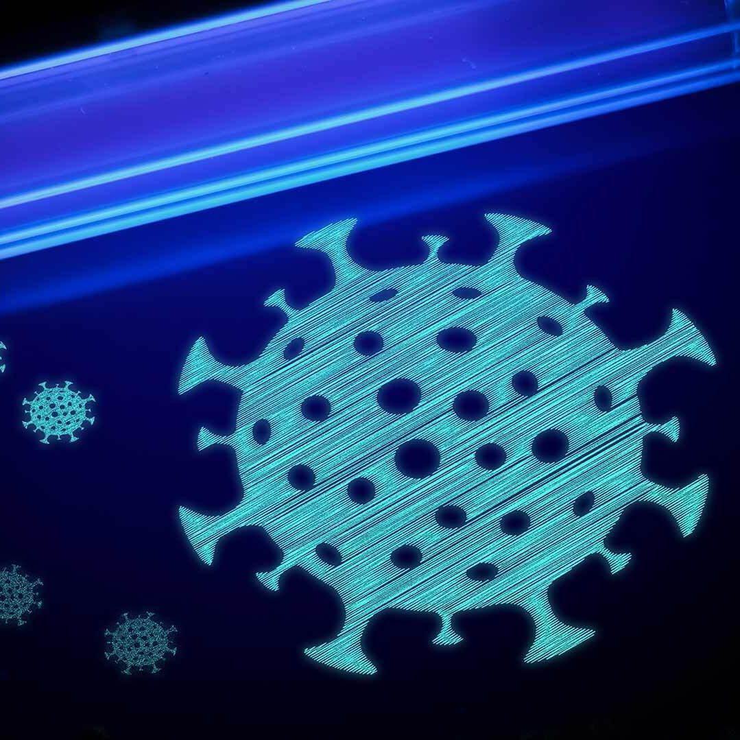 A molecule under flourescent light