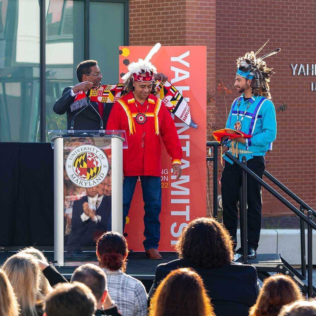 President Pines at the Yahentamitsi dedication ceremony