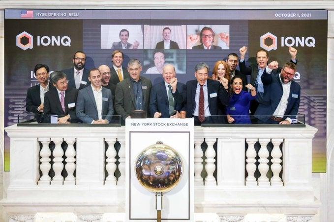 IonQ leadership team ringing the bell at the NYSE